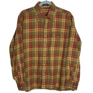 Vintage Lochlana Flannel Shirt Mens XL Wool Cotton Button Up Plaid Cabin Pocket